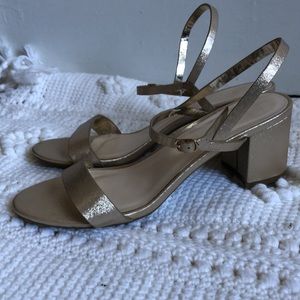 DB Studio David's Bridal Strappy Gold Block Heel Shoe Size 10